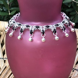 Black Tryzantine Belled Anklet / Belly Dancing / Slave Bells