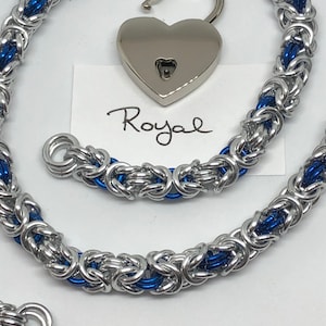 24/7 Byzantine Discreet Day Collar in Stainless Steel, Discreet submissive Collar, slave Collar, 10 different colors available