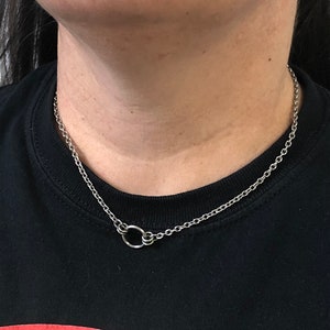 Secrecy Collar 24/7 Discreet Day Collar O ring Design, submissive Collar, slave Collar, Locking Collar