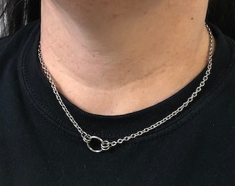 Secrecy Collar 24/7 Discreet Day Collar O ring Design, submissive Collar, slave Collar, Locking Collar