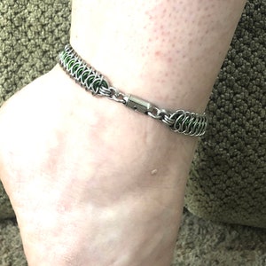 Hex Lock Stainless Steel Locking Vertebrae Discreet Ankle Collar, 24/7 Wearable, Gorean kajira Anklet, submissive Anklet, slave Anklet