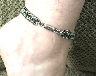 Hex Lock Stainless Steel Locking Vertebrae Discreet Ankle Collar, 24/7 Wearable, Gorean kajira Anklet, submissive Anklet, slave Anklet