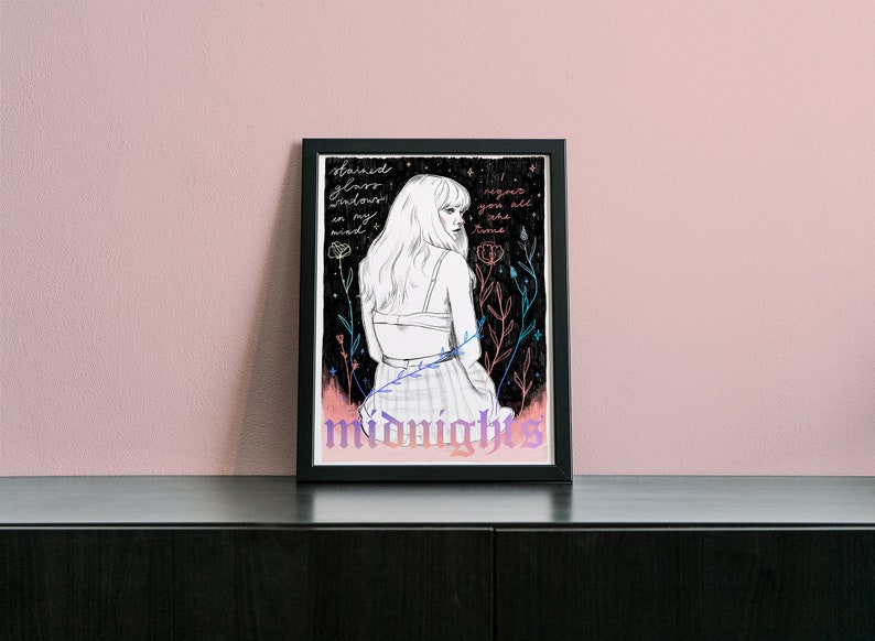 Taylor Swift a4 Midnights Holographic Foiled Art Print B image 1