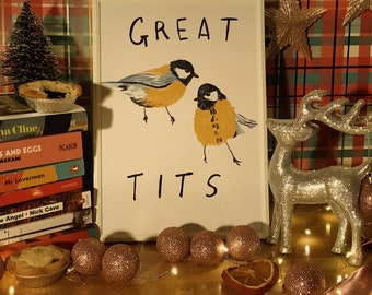 Great Tits A4 Print