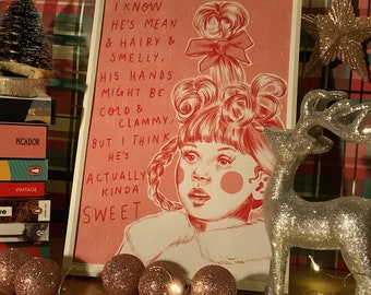 The Grinch ‘Cindy Lou Who’ a4 Christmas print