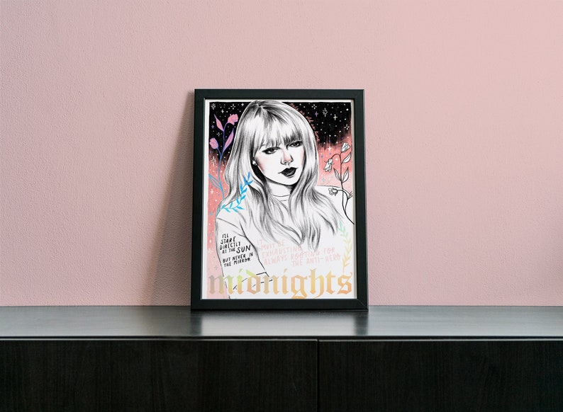 Taylor Swift a4 Midnights Holographic Foiled Art Print Anti-Hero image 1