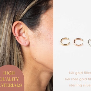Single Loop Ear Cuff. Ear Wrap. Cuff Earrings. Non-Pierced Earrings. Ear Climber. Ear Crawler. Sterling. 14k Gold Filled. Hammered Cuff.
