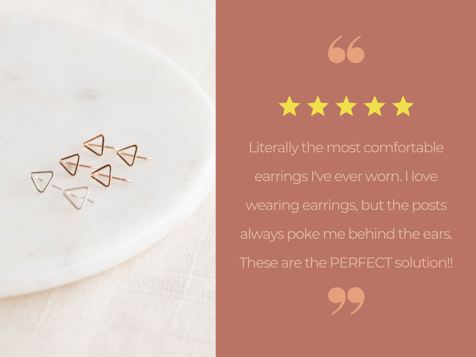 Triangle Earrings. Bobby Pin Earrings. Ear Sweeps. Triangle Etsy