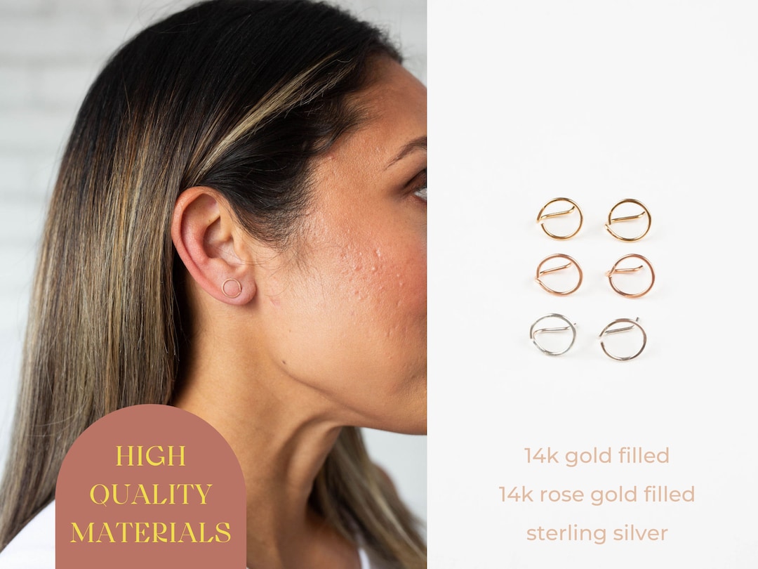 Circle Earrings. Bobby Pin Earrings. Ear Sweeps. Circle Bobby Etsy