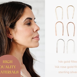 Arch Earrings. Hand Formed. Hammered Metal. Hand Forged. Lightweight Earrings. U Shaped Earrings. Sterling. 14K Gold Filled . REGULAR SIZE