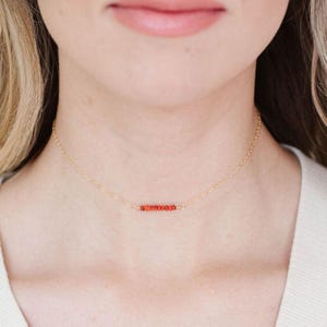 Red Coral Choker. Gemstone Choker. Beaded Choker. Red Coral Jewelry. Red Gemstone. Red Coral Bead Necklace. Sterling. 14k Gold Filled