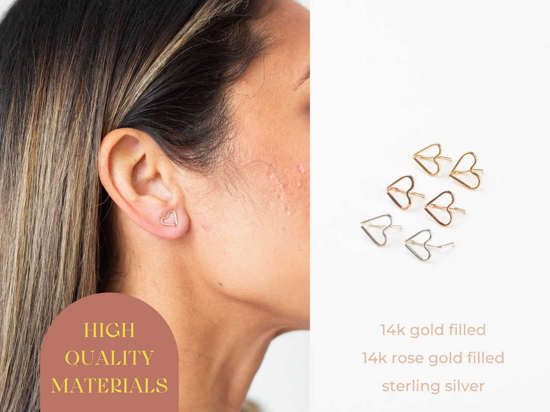 Heart Earrings. Bobby Pin Earrings. Ear Sweeps. Heart Bobby Pin