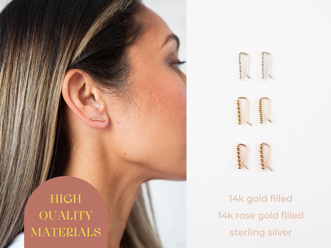 Beaded Bobby Pin Earrings. Earrings. Bobby Pins. Ear Climber. Ear