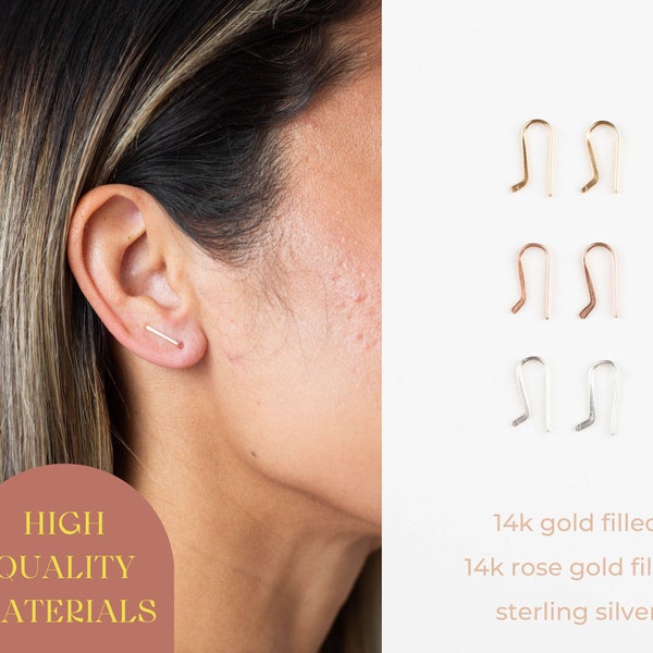 Earrings. Bobby Pins. Bobby Pin Earrings. Ear Sweeps. Bobby Pin. Ear Climber. Crawler Earrings. Sterling Silver. Gold. Rose Gold. MINI SIZE.