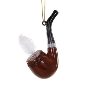 Gentleman&#39;s Pipe Glass Christmas Ornament