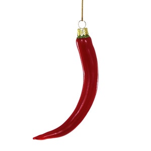 Chili Pepper Glass Christmas Ornament