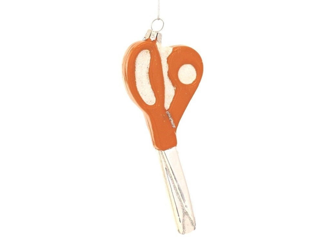 Crafting Sewing Scissors Glass Christmas Ornament