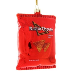 Nacho Cheese Chips Glass Christmas Ornament