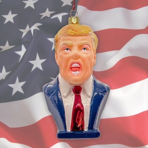 POTUS: Donald Trump Glass Christmas Ornament