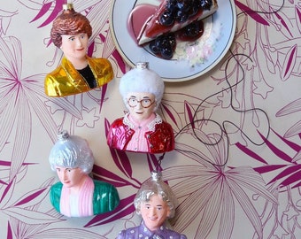 Golden Girls Glass Christmas Ornament Set