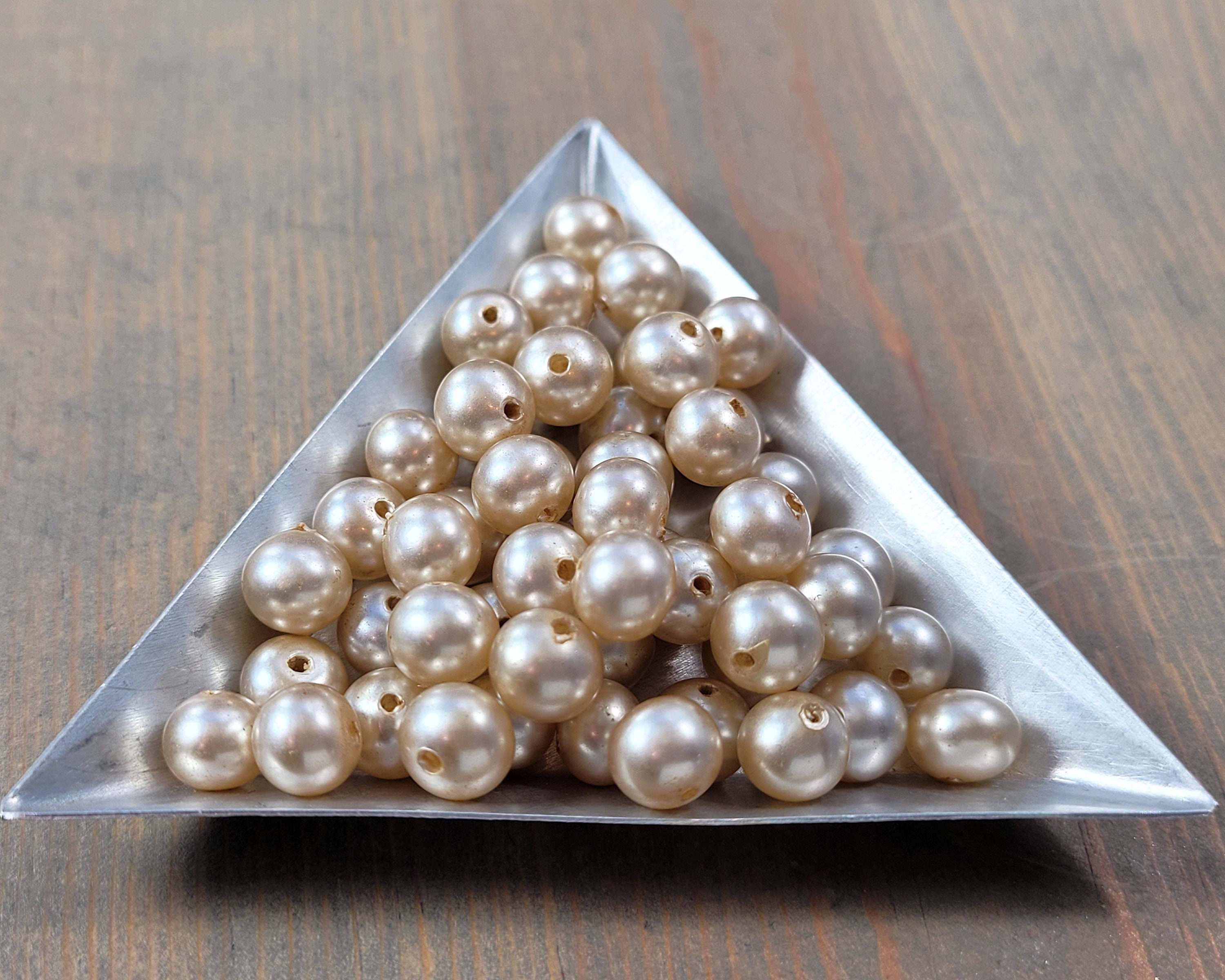 1/2 lb Vintage Faux Pearls for crafts And Art Projects. All Sizes.
