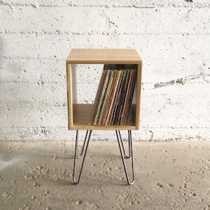 GROGG Vinyl Unit Hairpin Legs Record Player Stand & Vinyl Shelf Side Table End Table image 1