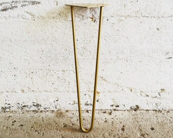 Set of 4 (4'' to 20'') Golden Brass Hairpin Legs | Gold Brass  Powder coated Furniture Legs 4"  6'' 8'' 10'' 12'' 14'' 16'' 18'' 20'' Inch