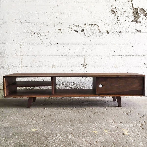 GROGG Credenza | TV Console Cabinet Table Shelf Door Walnut Solid Wood