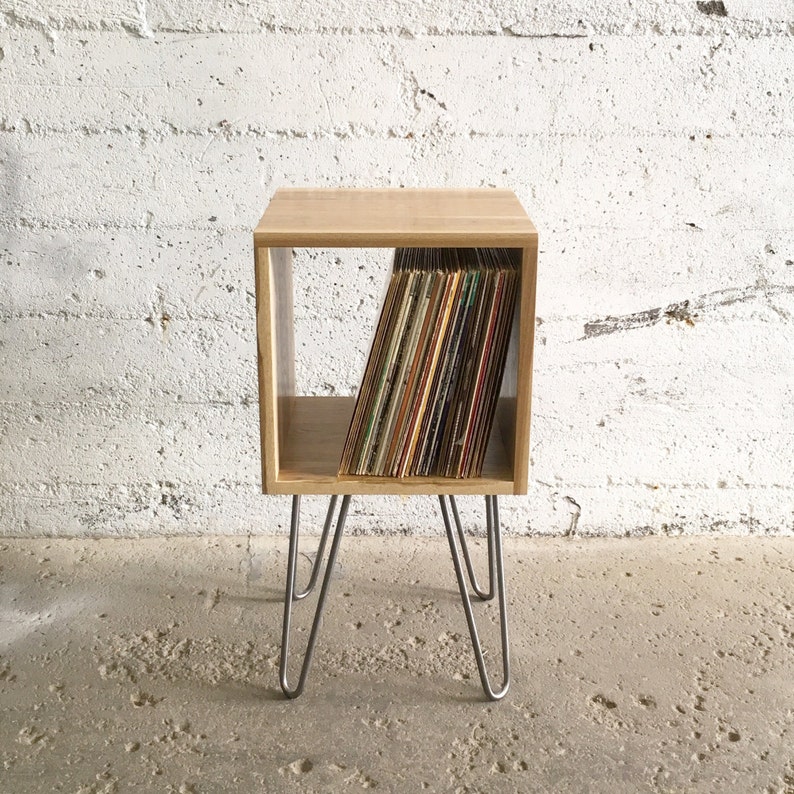 GROGG Vinyl Unit Hairpin Legs Record Player Stand & Vinyl Shelf Side Table End Table image 1