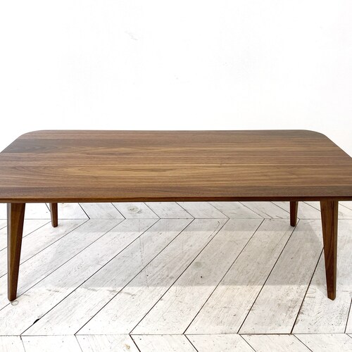 Solid Oak Round Coffee Table Soft Edge Modern Design Brooke Etsy