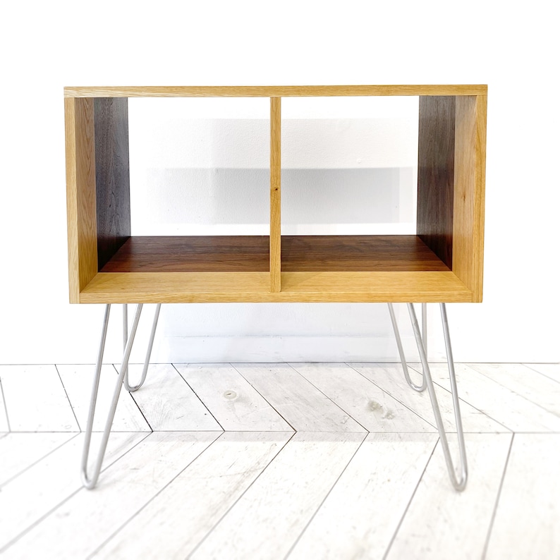 Double Vinyl Unit | Turntable  and Vinyl Disk Console Furniture | Hairpin Legs 