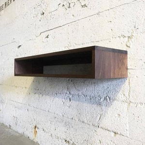 GROGG Floating Console | Floating Shelf | Floating Shelves | Solid Black Walnut Solid White Oak