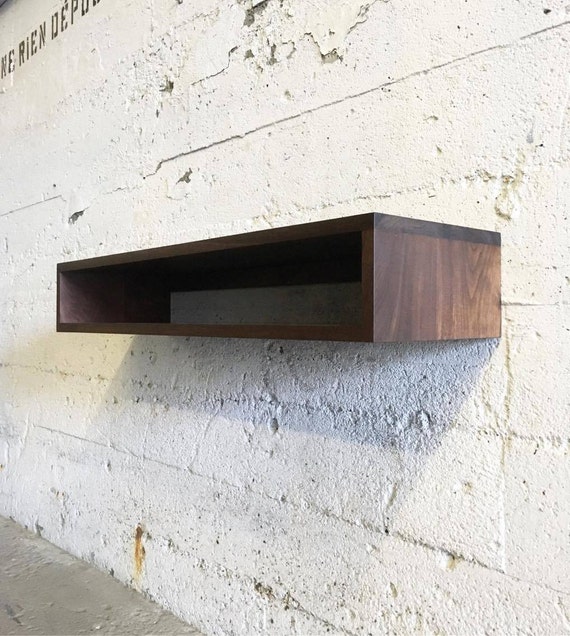 GROGG Floating Console Floating Shelf Floating Shelves Solid Black Walnut Solid White Oak Etsy UK