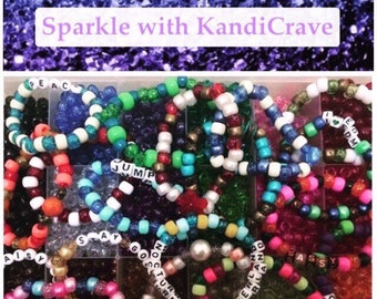 10 Glitter Kandi Bracelets- customize 3