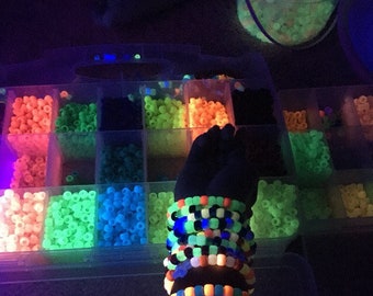 10 Glow Kandi bracelets- customize 3