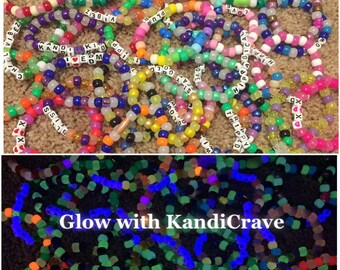 10 Glow Kandi bracelets- customize 3