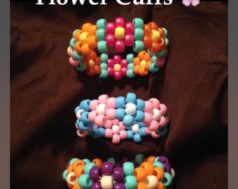 2 Flower Cuffs, 1 Ring, & 5 Single Random Kandi bracelets for EDM Rave Festivals