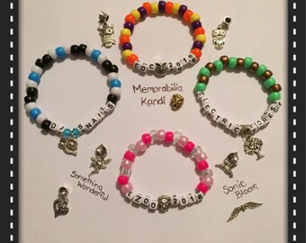 2 Memorabilia Kandi Charm Bracelets- You Customize It