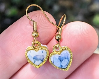 Tiny Dangle Earrings, Tiny Heart Earrings, Tiny Drop Earrings, Floral Dangle Earrings, Heart Dangle Earrings, Resin Earrings, Heart Earrings