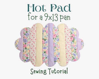 Ausgebogte Kante Hot Pad Nähanleitung, Anfänger Patchwork Untersetzer