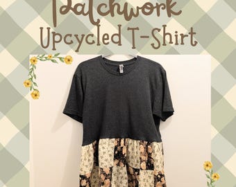 Patchwork Upcycled Tshirt Tutorial, Patchwork Sewing Pattern, Digital Download Instructions, Women & Girl's Shirts