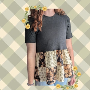 Tutorial per realizzare una maglietta patchwork riciclata, modello di cucito patchwork, istruzioni per il download digitale, camicie da donna e da ragazza immagine 2