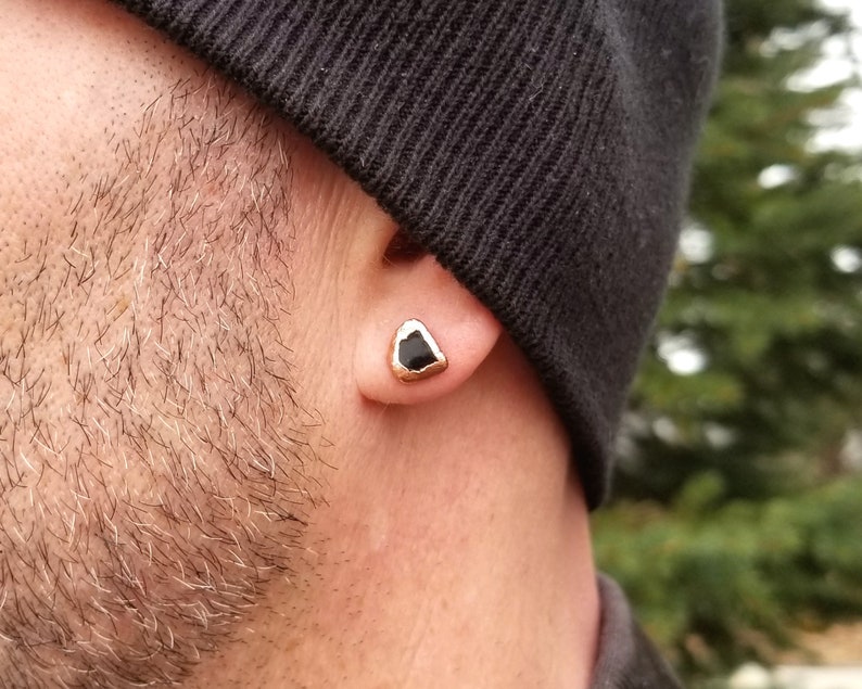 Mens Stud Earrings Mens Gift Anniversary Mens Copper Etsy