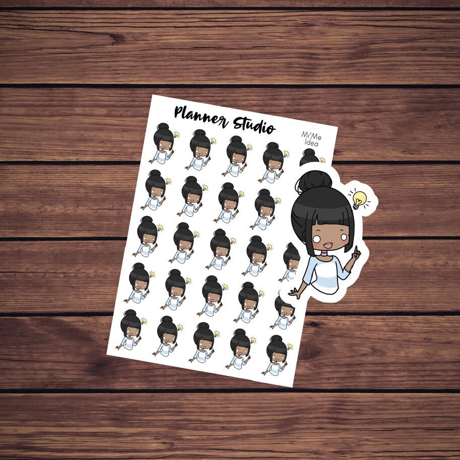 Idea Mi'Me Kawaii Chibi Girl African American Character Planner S…