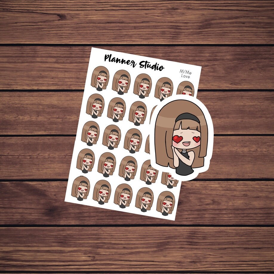 In Love Mi'Me Kawaii Chibi Girl Planner Stickers