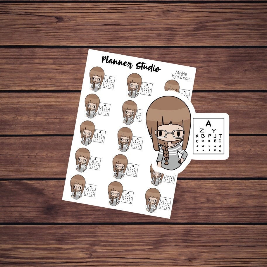Eye Exam Mi'Me Kawaii Chibi Girl Planner Stickers