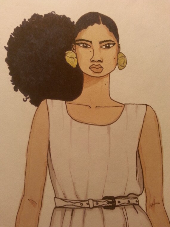 That Bun Tho Original Black Art Natural Hair Afro Dip Dye Etsy