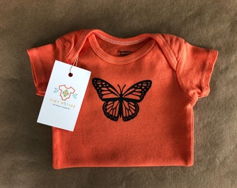Hand Dyed Butterfly bodysuit | Monarch Butterfly Baby | Butterfly Baby Gift | Nature Baby Shirt | Boho Baby Clothes