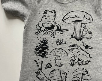 Nature Lover Toddler Shirt | Outdoors Apparel | Frog Toad Mushroom Explore Adventure Nature Shirt | Kids Cute T shirt | Hippie | Free Range