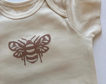 Boho Bee Bodysuit |  Bee Baby | Bumble Bee Baby Shirt | Boho Baby Clothes | Bee Baby | Nature Baby | Nuetral Baby Clothes Cute Little Bee